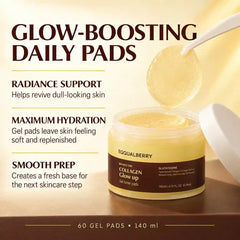 Eqqualberry - Collagen Glow Up Gel Toner Pads 140ml | 60pads